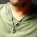 Green Malachite Stone and King Tut Mens Metal Pendant Necklace, Stainless Steel Chain 20 inches