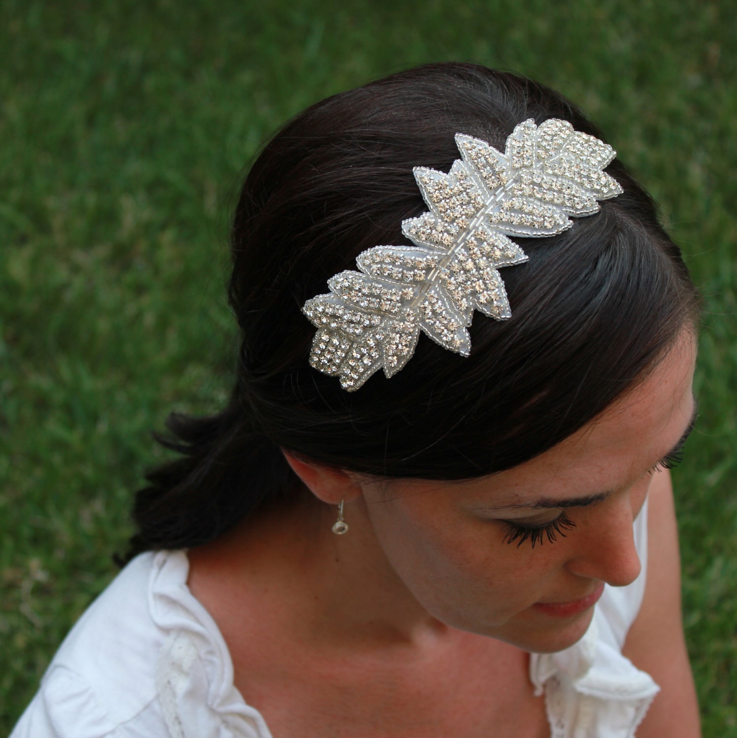 Rhinestone Bridal Headband by BeautifulBlossoms on Etsy