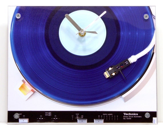 mint blue record player