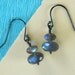 Blue Sparkle - Labradorite Faceted Earring, Oxidized Sterling Silver