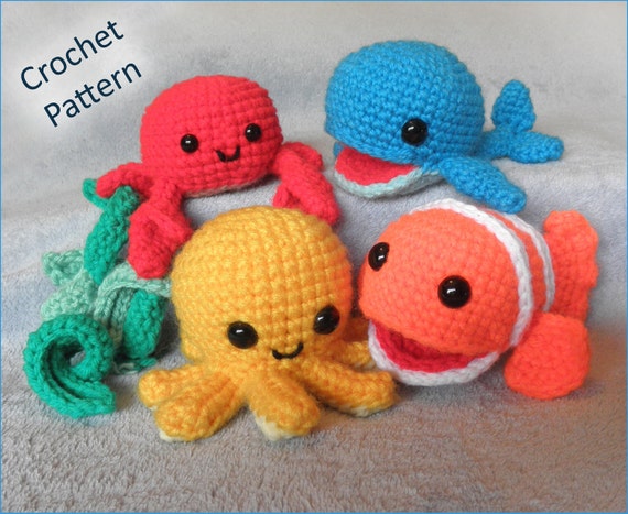 Underwater Friends Sea Creatures or Mobile - PDF Crochet Pattern