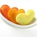 Bright orange, orange and lemon felt Valentine's hearts (high quality)