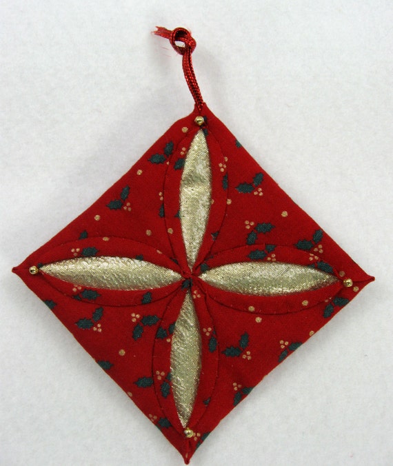 Cathedral Window Quilted Christmas Ornament 517 by NoelBelles