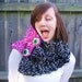 Monster Punk Neckwrap Cowl in Black and Fushia Pink