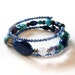 Medium/Large Mixed Gemstone Wrap Bracelet with Lapis Lazuli Drop Focal