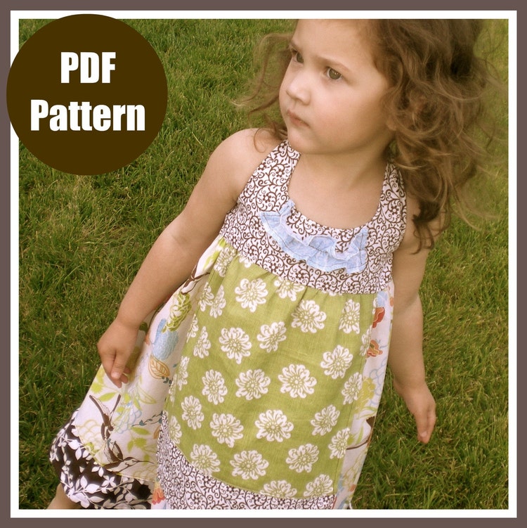 Girls Dress Pattern Apron Dress Pattern Sewing by pinkpoodlebows