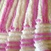 Orchid and White Striped Plush Vintage Chenille Fabric