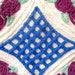 Royal Blue and Huckleberry Floral Plush Vintage Chenille Bedspread Fabric 32x18
