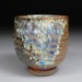 Stopped Just in Time 3 Rainbow Curtains Yunomi Tea Cup with Carbon Trap Shino, Wood Ash and Rutile with extraordinary one-of-a-kind effects