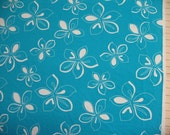 Turquoise & White Floral Swimsuit Fabric