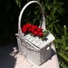 Vintage 1950's 1960's White Wicker Cherry Basket