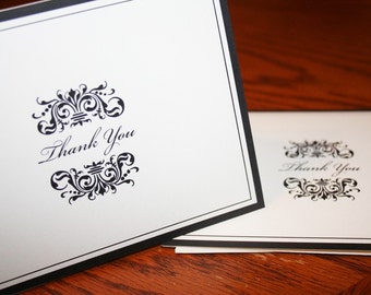 Personalized Thank You Cards Wedding Thank You Notes Black