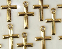 ully  Gold Pieces favors Simple and Cross  for Charms cross charms Beautif Jewelry  Classic 12