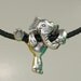 2 Hanging Elephant Bead Silver (42900)