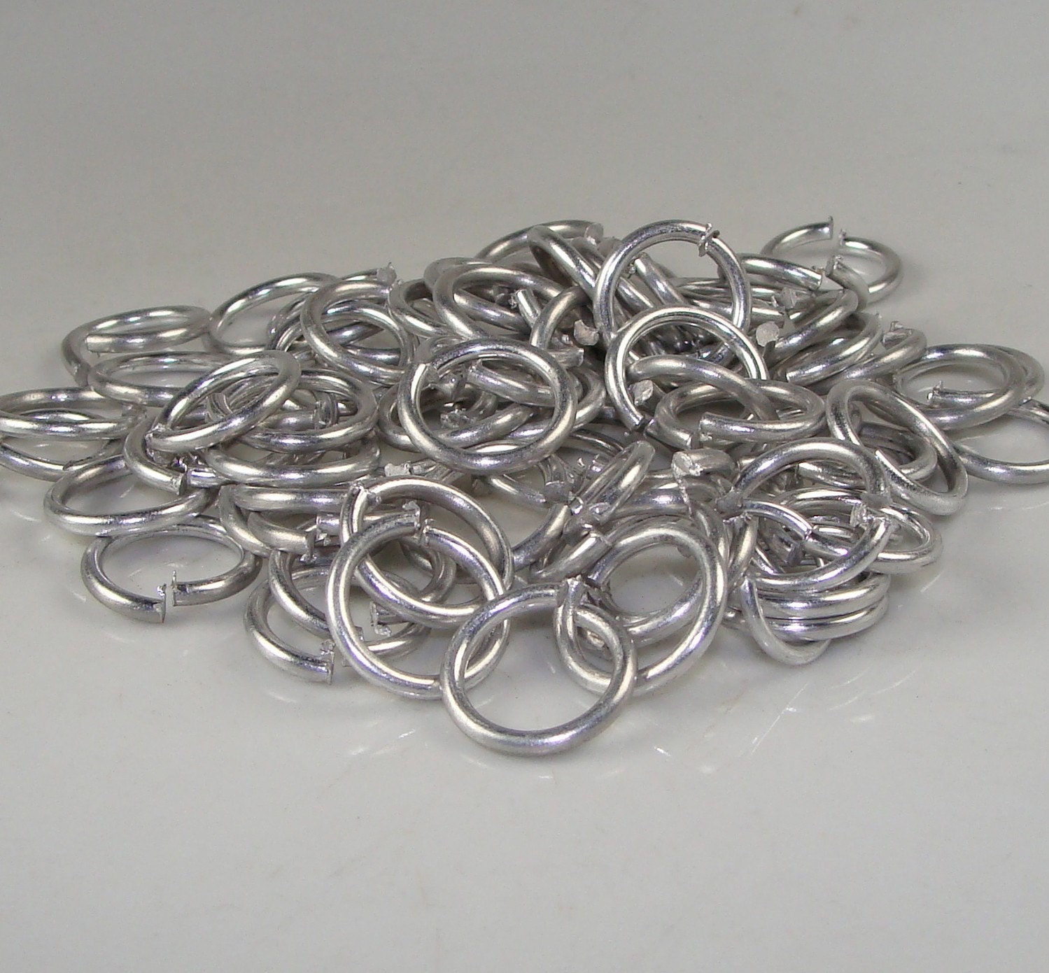 135 Chain Maille Aluminum Jump Rings 10mm Brushed Silver