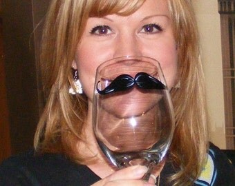 Face Changing Wine Glass MOUSTACHE GLASS by <b>Jennie Nelson</b> - il_340x270.195332095