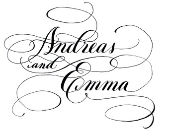 Wedding Calligraphy Bride and Groom Logo DIY Calligraphy Artwork Digital, PDF JPEG