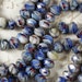 LAST 36 Blueberry Swirl Faceted Beads Crystal 9.5 x 7.5 mm Chevron Saucer Rondelle (C210)