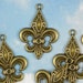 RESeRVE For LVH123 - 12 Fleur de Lis Charms Antiqued Pendants (P907 -6 P846 -6)