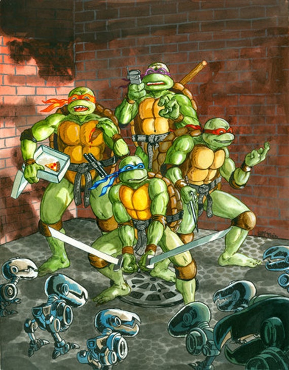 Items similar to Teenage Mutant Ninja Turtles Original illustration on Etsy