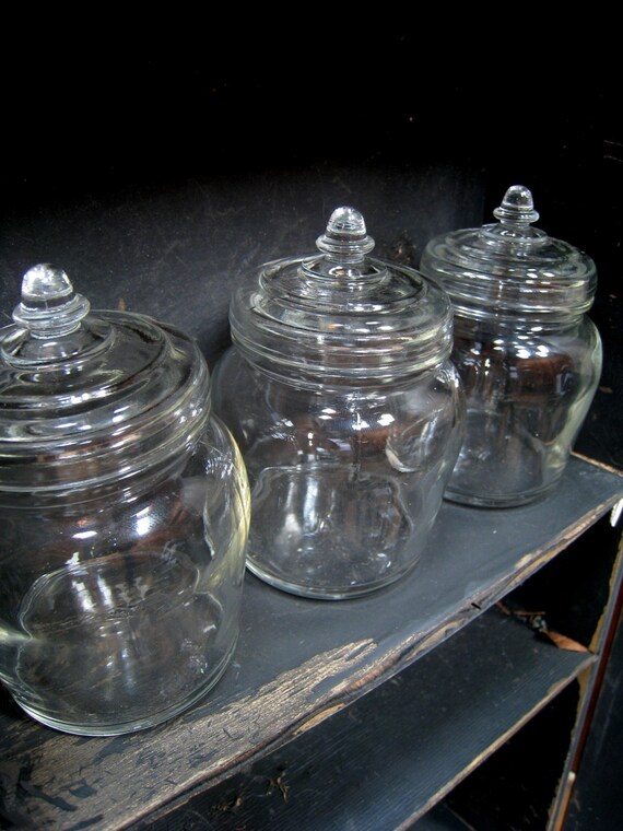 Vintage Hazel Atlas Glass Apothecary Spice Jars