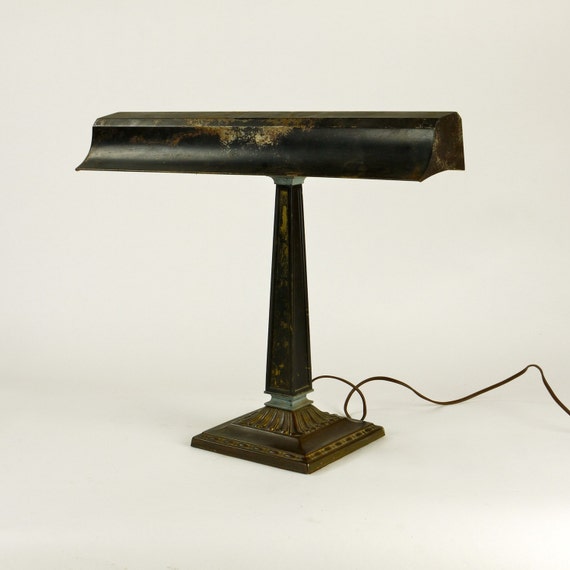 Library Lamp Antique Art Deco Table Reading Light