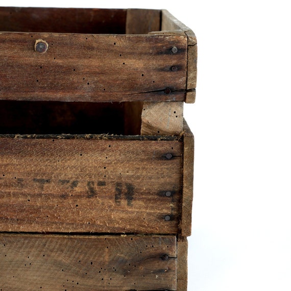 Vintage Wooden Apple Orchard Fruit Field Crate Box