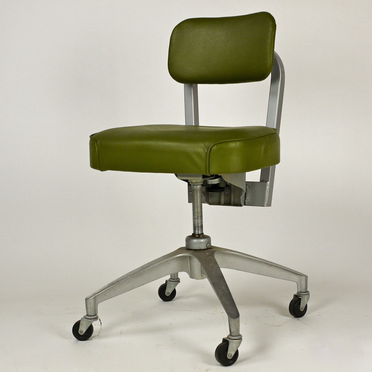 Vintage 1950s Cole Steel Swivel Metal Office Desk Chair