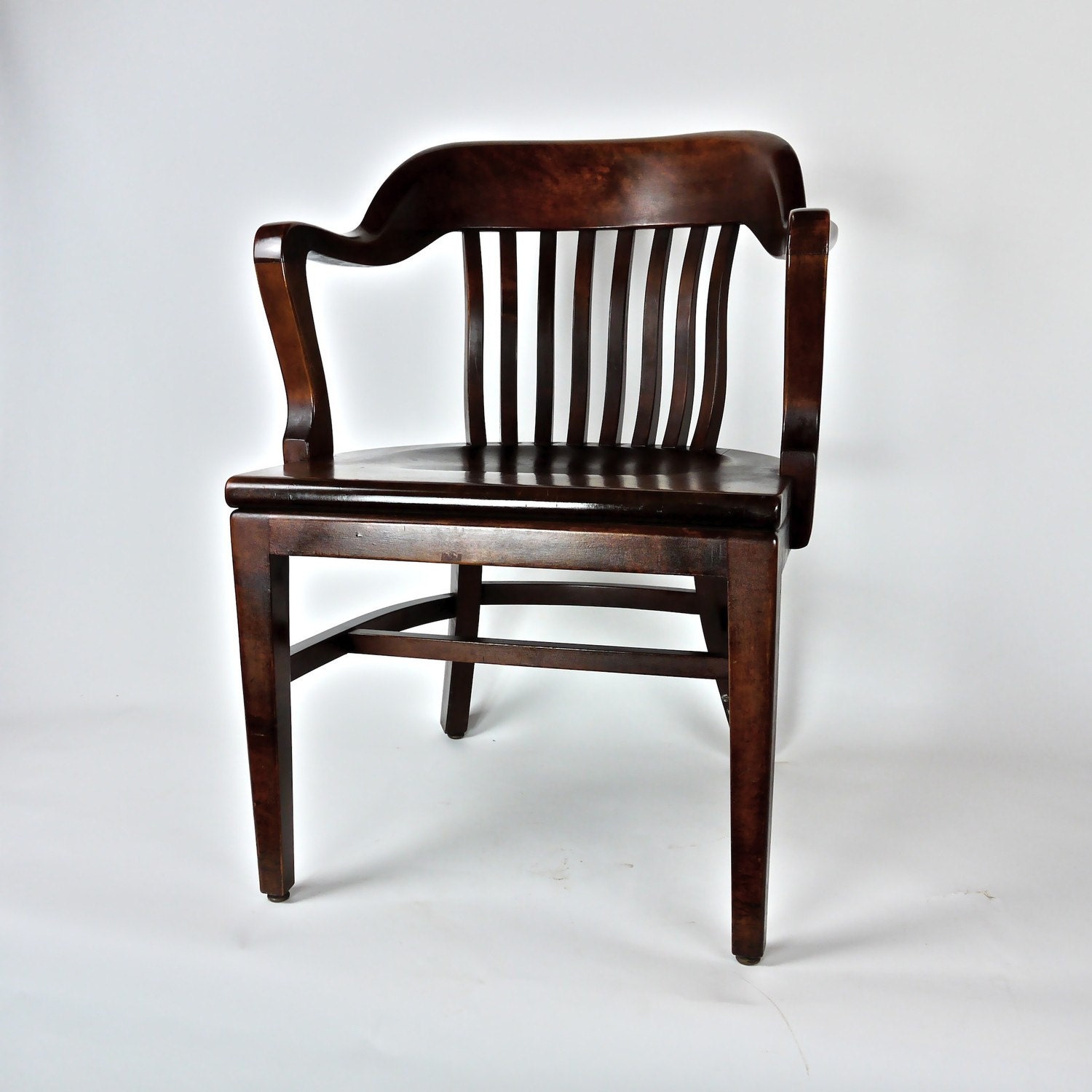 Antique Post War Wooden Office Library Chair