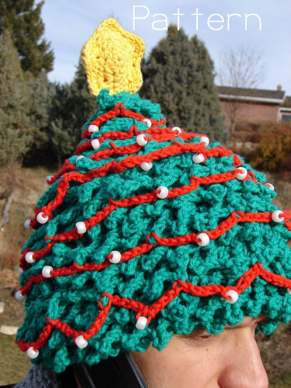 Christmas Tree Hat PATTERN crochet