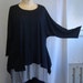 Coco and Juan Lagenlook Plus Size Top Black Knit Angled Tunic Top One Size Bust to 60 inches