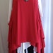 Coco and Juan Plus Size Top Lagenlook Layering Tunic Top Red Traveler Knit Size 1 Fits 1X,2X Bust to 51 inches