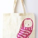 CLEARANCE: Owl Tote Bag - Screenprint Tote Bag Dark Pink