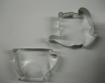 Tea Party Cookie cutter, Teapot and cup Cookie Cutter set for Red Hat or little Girls Tea Parties, teapot cookie cutter