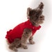 Red Pullover Dog Sweater Dress with faux pearls at neck