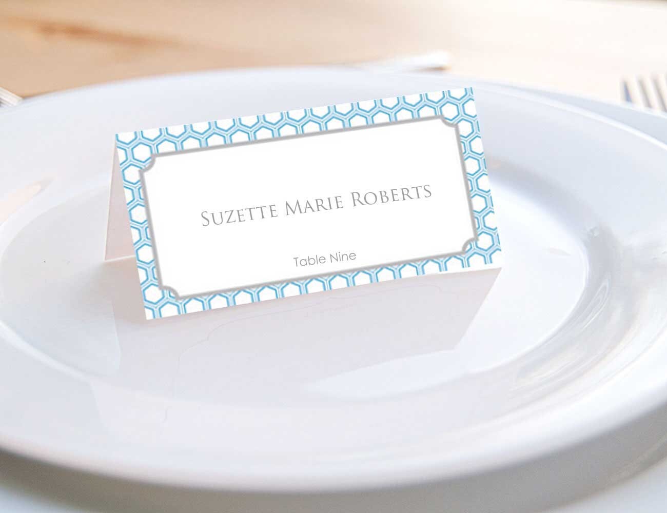 Printable Editable Placecard PDF in Honeycomb