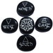 Engraved - Pocket Altar to Go - 5 pc stone set in Obsidian with Silver