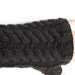 Black Fingerless Mitts with Cables