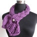 Purple with Silver Button Knit Scarflette Vegan Knits Fall Fashion Womens Accessories Knit Ascot