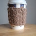 Soft Taupe Cabled Coffee Cup Cozy