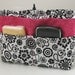 Purse Organizer Insert -Black White and Hot Pink-Last of this fabric - Size Small -Great for a small bag