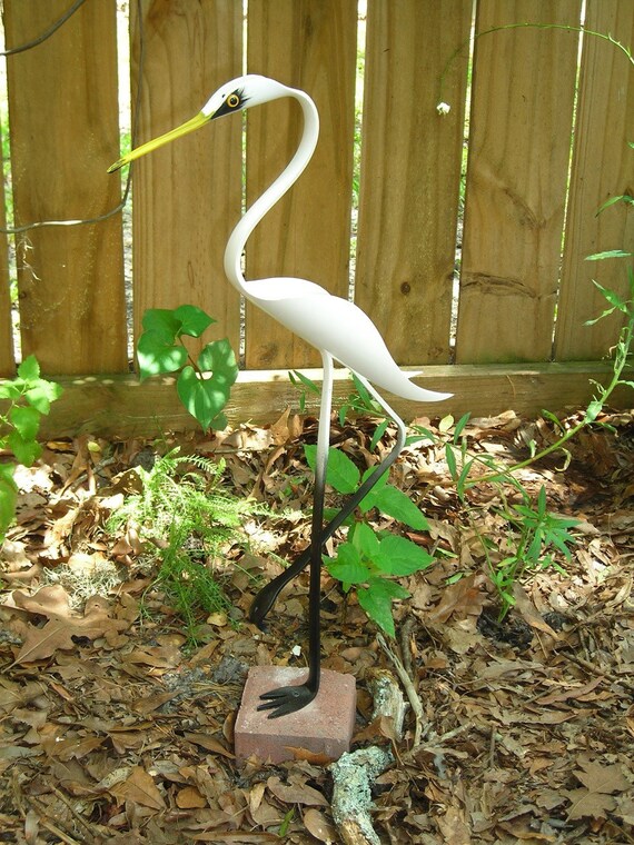 plastic egret lawn ornament