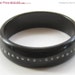 50% Sale On Sale Vintage Black Plastic and Rhinestone Bangle Bracelet 1960s