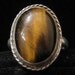 Vintage Sterling Silver Tigers Eye Ladys Cocktail Ring 1960s