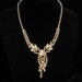 Vintage Rhinestone Dangling Floral Wedding Necklace 1960s