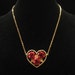 Vintage American Beauty Red Rose Heart Pendant Necklace