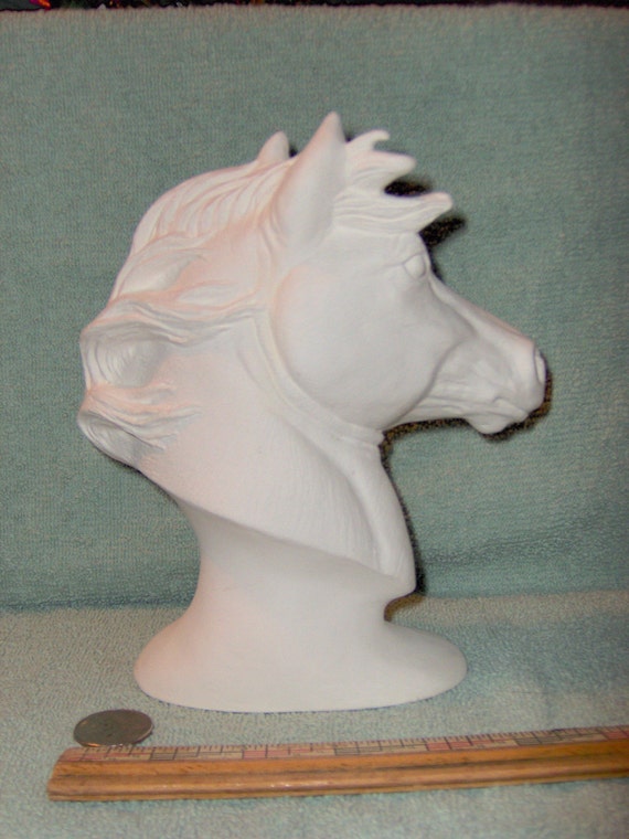 ceramic horse head bust