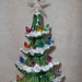 Very pretty Lighted Ceramic Christmas Tree Mantle Window Sill Flat Back