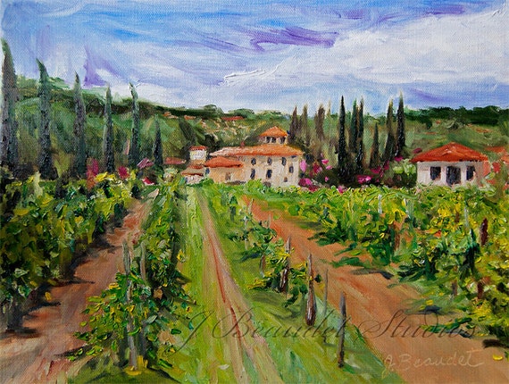 Art OIL Original Painting Landscape TUSCANY Italy 11x14