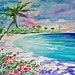 Original Watercolor Illustration Landscape Hawaii Abstract Impressionism